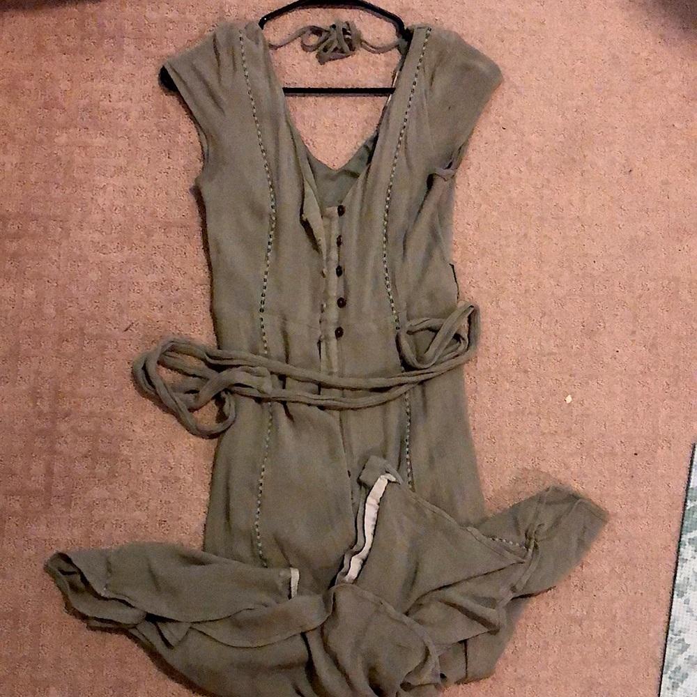 Olive green, romantic dress